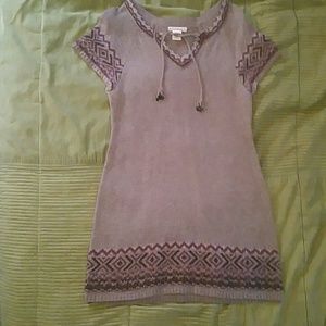 Ruffhewn Cocoa Colored Mini Dress w/Tribal Design